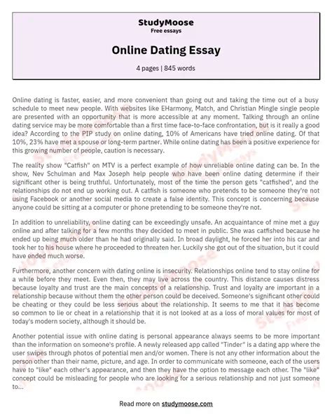 outline for online dating essay